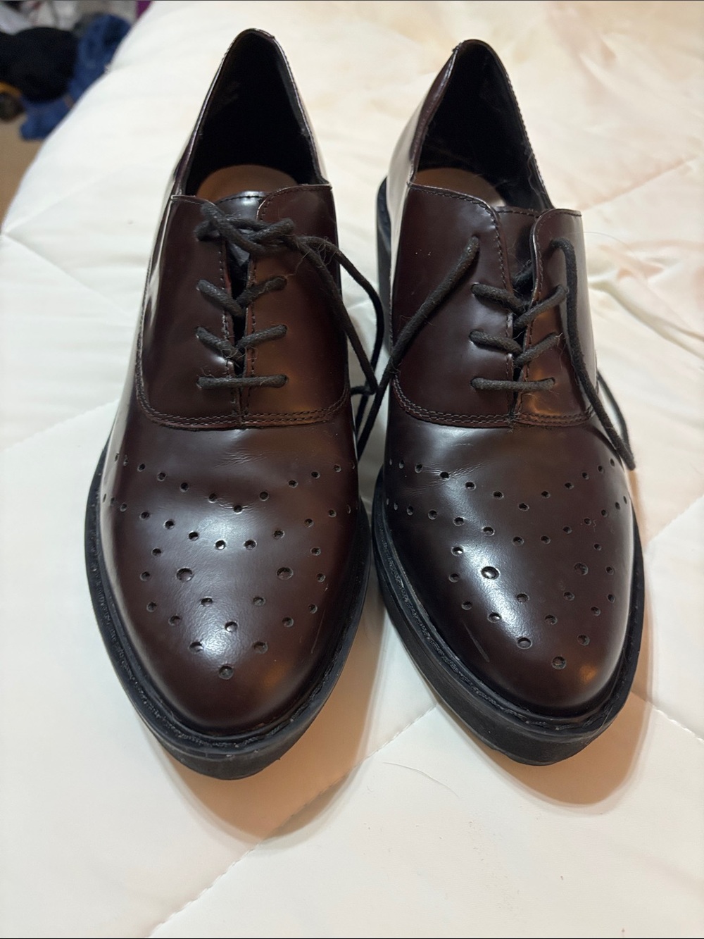 Clarks Women's Brown Leather Lace-Up lifted Brogues